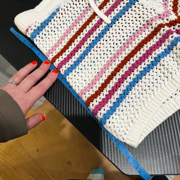 Lspace On the Horizon Striped Crochet Shorts Cream Pink Blue Red Size Medium - Picture 10 of 12